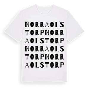 Norra Olstorp ordlek t-shirt – ekologisk bomull t-shirt från Pinshirt
