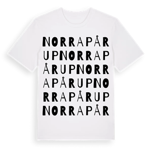 Norra Pårup ordlek t-shirt – ekologisk bomull t-shirt från Pinshirt