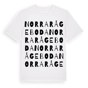 Norra Rågeboda ordlek t-shirt – ekologisk bomull t-shirt från Pinshirt