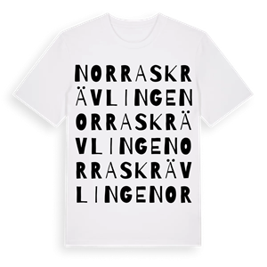 Norra Skrävlinge ordlek t-shirt – ekologisk bomull t-shirt från Pinshirt