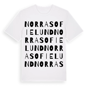 Norra Sofielund ordlek t-shirt – ekologisk bomull t-shirt från Pinshirt
