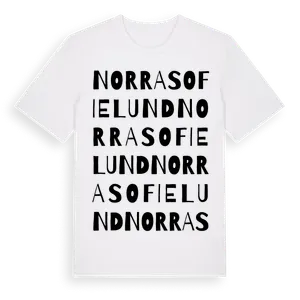 Norra Sofielund ordlek t-shirt – ekologisk bomull t-shirt från Pinshirt