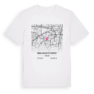 Norra universitetsområdet karta t-shirt – ekologisk bomull t-shirt från Pinshirt