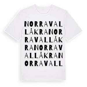 Norra Vallåkra ordlek t-shirt – ekologisk bomull t-shirt från Pinshirt