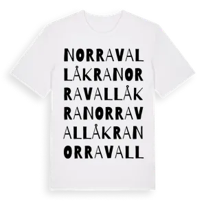 Norra Vallåkra ordlek t-shirt – ekologisk bomull t-shirt från Pinshirt
