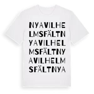 Nya Vilhelmsfält ordlek t-shirt – ekologisk bomull t-shirt från Pinshirt