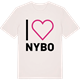 Vintage White t-shirt med Jag älskar Nybo t-shirt stort tryck
