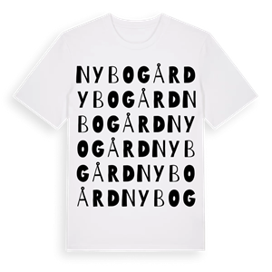 Nybo gård ordlek t-shirt – ekologisk bomull t-shirt från Pinshirt