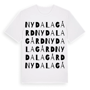 Nydala gård ordlek t-shirt – ekologisk bomull t-shirt från Pinshirt