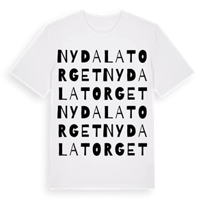 Nydalatorget ordlek t-shirt – ekologisk bomull t-shirt från Pinshirt