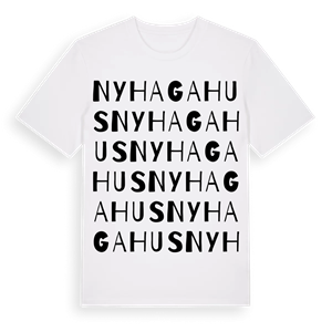 Nyhagahus ordlek t-shirt – ekologisk bomull t-shirt från Pinshirt