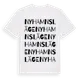 White t-shirt med Nyhamnsläge ordlek t-shirt