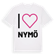 White t-shirt med Jag älskar Nymö t-shirt stort tryck