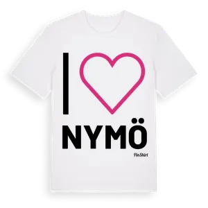 Jag älskar Nymö t-shirt stort tryck – ekologisk bomull t-shirt från Pinshirt