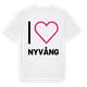 White t-shirt med Jag älskar Nyvång t-shirt stort tryck