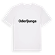 White t-shirt med Oderljunga fetstil t-shirt