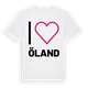 White t-shirt med Jag älskar Öland t-shirt stort tryck