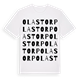 White t-shirt med Olastorp ordlek t-shirt
