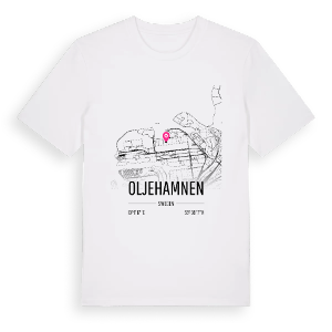 Oljehamnen karta t-shirt – ekologisk bomull t-shirt från Pinshirt