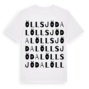 Öllsjödal ordlek t-shirt – ekologisk bomull t-shirt från Pinshirt
