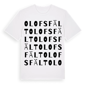 Olofsfält ordlek t-shirt – ekologisk bomull t-shirt från Pinshirt