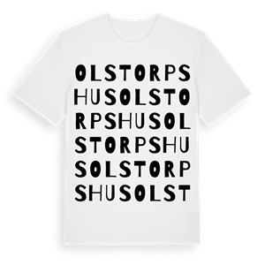 Olstorpshus ordlek t-shirt – ekologisk bomull t-shirt från Pinshirt
