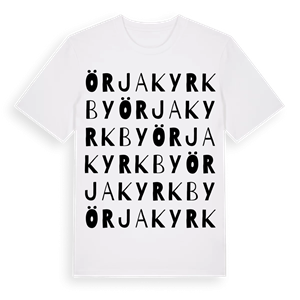 Örja kyrkby ordlek t-shirt – ekologisk bomull t-shirt från Pinshirt
