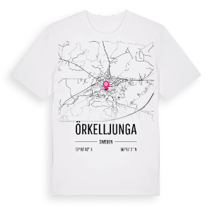 Örkelljunga karta t-shirt – ekologisk bomull t-shirt från Pinshirt