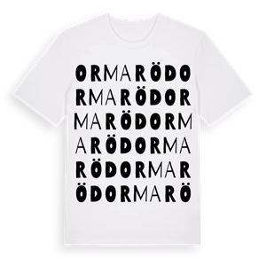 Ormaröd ordlek t-shirt – ekologisk bomull t-shirt från Pinshirt