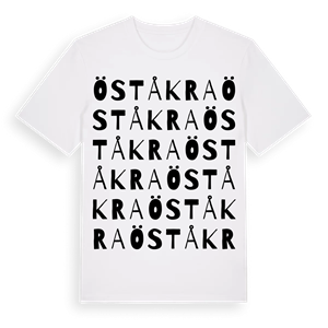 Öståkra ordlek t-shirt – ekologisk bomull t-shirt från Pinshirt