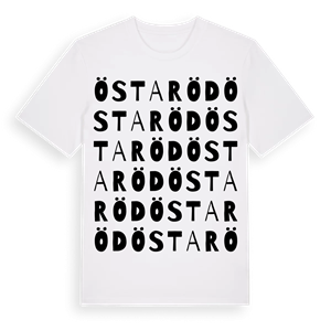 Östaröd ordlek t-shirt – ekologisk bomull t-shirt från Pinshirt
