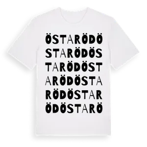 Östaröd ordlek t-shirt – ekologisk bomull t-shirt från Pinshirt