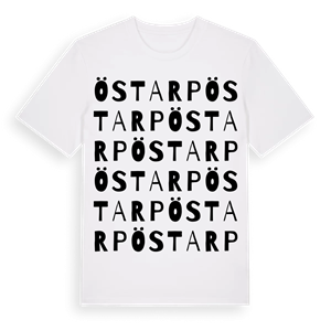 Östarp ordlek t-shirt – ekologisk bomull t-shirt från Pinshirt