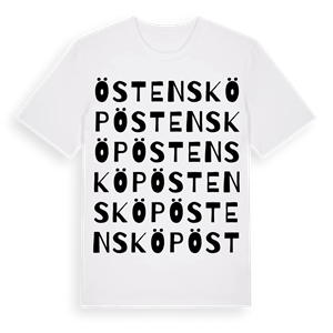 Östensköp ordlek t-shirt – ekologisk bomull t-shirt från Pinshirt