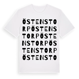 Östenstorp ordlek t-shirt – ekologisk bomull t-shirt från Pinshirt