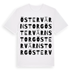 Östervärns torg ordlek t-shirt – ekologisk bomull t-shirt från Pinshirt