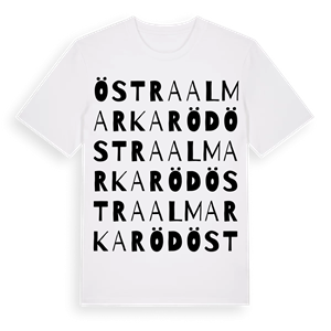 Östra Almarkaröd ordlek t-shirt – ekologisk bomull t-shirt från Pinshirt