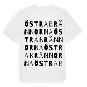 Östra Brännorna ordlek t-shirt – ekologisk bomull t-shirt från Pinshirt