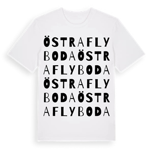 Östra Flyboda ordlek t-shirt – ekologisk bomull t-shirt från Pinshirt