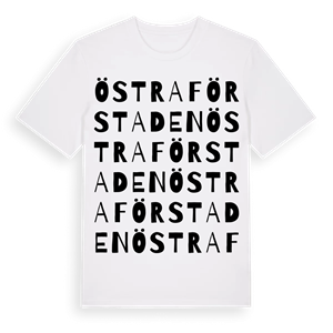 Östra Förstaden ordlek t-shirt – ekologisk bomull t-shirt från Pinshirt
