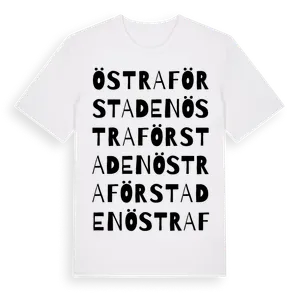 Östra Förstaden ordlek t-shirt – ekologisk bomull t-shirt från Pinshirt