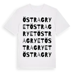 Östra Gryet ordlek t-shirt – ekologisk bomull t-shirt från Pinshirt