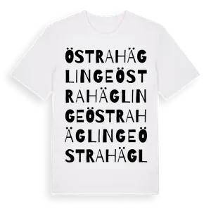 Östra Häglinge ordlek t-shirt – ekologisk bomull t-shirt från Pinshirt
