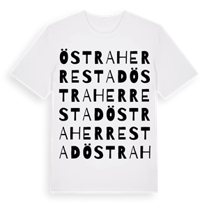 Östra Herrestad ordlek t-shirt – ekologisk bomull t-shirt från Pinshirt
