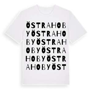 Östra Hoby ordlek t-shirt – ekologisk bomull t-shirt från Pinshirt