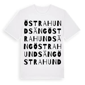 Östra Hundsäng ordlek t-shirt – ekologisk bomull t-shirt från Pinshirt