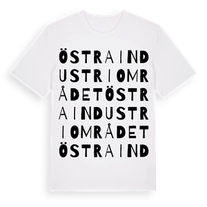 Östra industriområdet ordlek t-shirt – ekologisk bomull t-shirt från Pinshirt