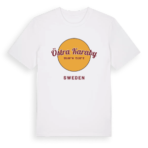 Östra Karaby cirkel t-shirt – ekologisk bomull t-shirt från Pinshirt