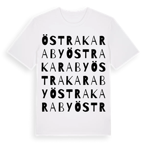 Östra Karaby ordlek t-shirt – ekologisk bomull t-shirt från Pinshirt