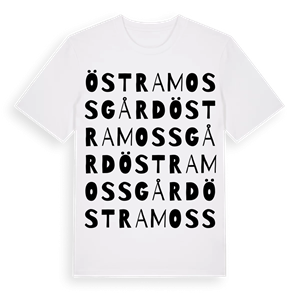 Östra Mossgård ordlek t-shirt – ekologisk bomull t-shirt från Pinshirt